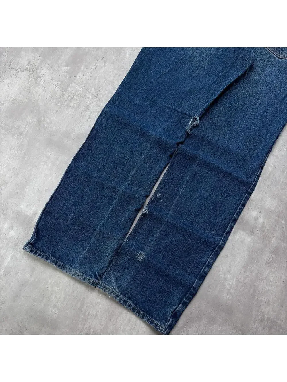 Vintage Dark Wash Carhartt Grunge Distressed Baggy Skater Denim Jeans